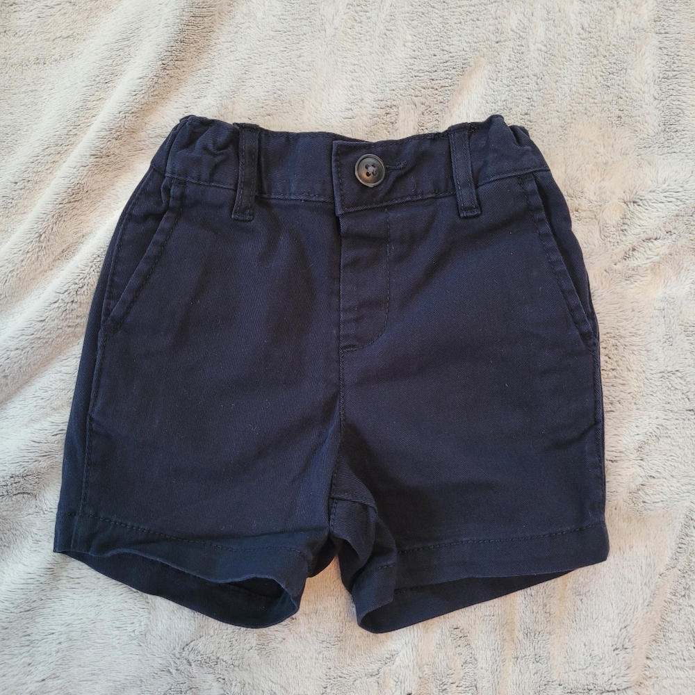 The Children's Place Unisex 9-12 Months Navy Blue Pull-On Cotton Shorts